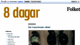 What 8dagar.com website looked like in 2018 (6 years ago)