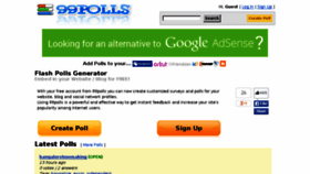 What 99polls.com website looked like in 2015 (8 years ago)