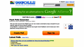 What 99polls.com website looked like in 2016 (7 years ago)