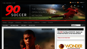 What 90soccer.com website looked like in 2017 (6 years ago)