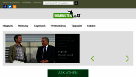 What 90minuten.at website looked like in 2017 (6 years ago)
