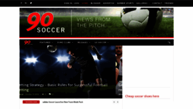 What 90soccer.com website looked like in 2018 (5 years ago)