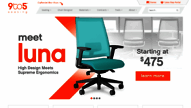 What 9to5seating.com website looked like in 2018 (5 years ago)