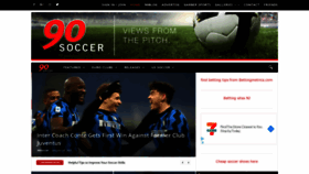 What 90soccer.com website looked like in 2021 (3 years ago)