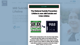 What 988lifeline.org website looked like in 2022 (3 years ago)