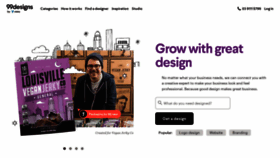 What 99designs.com.au website looked like in 2023 (1 year ago)