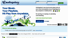 What Audiogalaxy.com website looked like in 2012 (12 years ago)