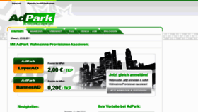 What Adpark.de website looked like in 2012 (12 years ago)