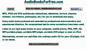What Audiobooksforfree.com website looked like in 2012 (11 years ago)