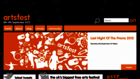 What Artsfest.org.uk website looked like in 2012 (11 years ago)