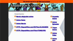 What Animepack.com website looked like in 2012 (11 years ago)