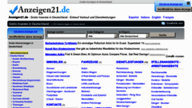 What Anzeigen21.de website looked like in 2012 (11 years ago)
