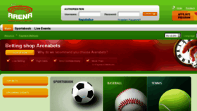 What Arenabets.com website looked like in 2012 (11 years ago)