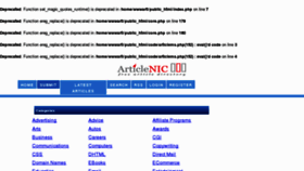 What Articlenic.com website looked like in 2012 (11 years ago)