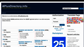 What Aplusdirectory.info website looked like in 2012 (11 years ago)