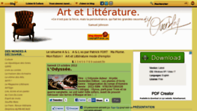 What Art-et-litterature.com website looked like in 2012 (11 years ago)