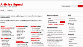 What Articlessquad.com website looked like in 2013 (11 years ago)