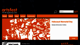 What Artsfest.org.uk website looked like in 2013 (10 years ago)