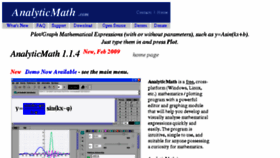 What Analyticmath.com website looked like in 2013 (10 years ago)