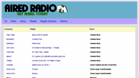 What Aired.fm website looked like in 2013 (10 years ago)