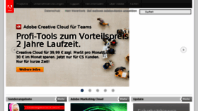 What Adobe.de website looked like in 2014 (10 years ago)