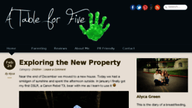 What Atableforfive.com website looked like in 2014 (10 years ago)