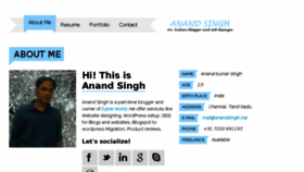 What Anandsingh.me website looked like in 2014 (10 years ago)