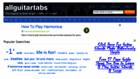 What Allguitartabs.com website looked like in 2014 (10 years ago)