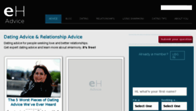 What Advice.eharmony.com website looked like in 2015 (9 years ago)