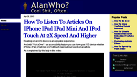 What Alanwho.com website looked like in 2015 (9 years ago)