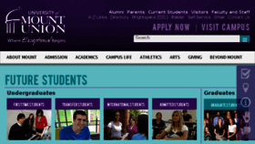 What Admission.mountunion.edu website looked like in 2016 (8 years ago)