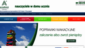 What Academi.pl website looked like in 2016 (8 years ago)
