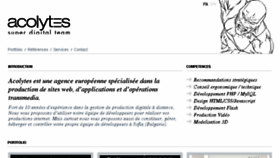 What Acolytes.fr website looked like in 2016 (8 years ago)