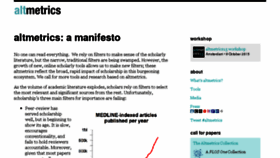 What Altmetrics.org website looked like in 2016 (8 years ago)