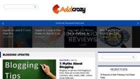 What Addcrazy.com website looked like in 2016 (8 years ago)