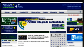 What Acimacar.com.br website looked like in 2016 (8 years ago)