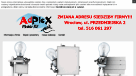 What Adplex.pl website looked like in 2016 (8 years ago)