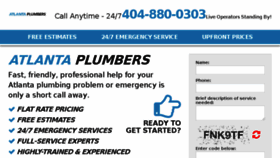 What Atlantaplumbers.com website looked like in 2016 (8 years ago)