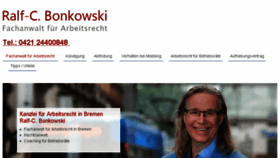 What Anwalt-fuer-arbeitsrecht-bremen.de website looked like in 2016 (8 years ago)