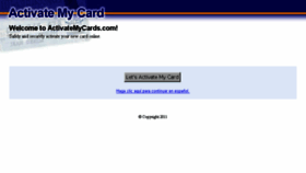 What Activatemycards.com website looked like in 2016 (8 years ago)