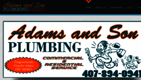 What Adamsandsonplumbing.com website looked like in 2016 (7 years ago)