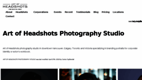What Artofheadshots.com website looked like in 2016 (8 years ago)