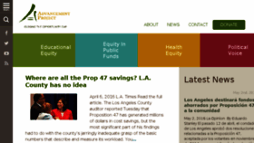 What Advancementprojectca.com website looked like in 2016 (7 years ago)