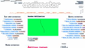 What Asciimator.net website looked like in 2016 (7 years ago)