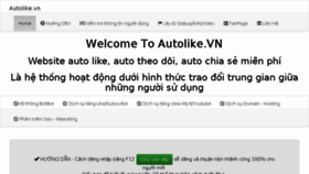 What Autolike.vn website looked like in 2016 (7 years ago)