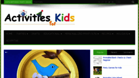 What Activitiesforkids.com website looked like in 2016 (7 years ago)