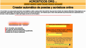What Acrosticos.org website looked like in 2016 (7 years ago)