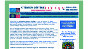 What Attention-getters.com website looked like in 2016 (7 years ago)