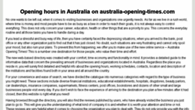 What Australia-opening-times.com website looked like in 2016 (7 years ago)