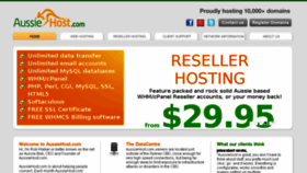 What Aussiehost.com website looked like in 2016 (7 years ago)